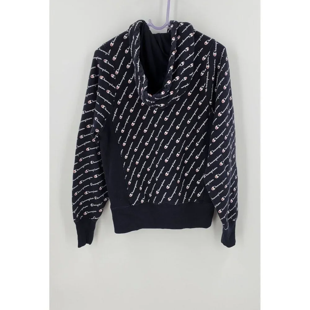 Vintage Champion Reverse Weave Hoodie All Over Print Blue XS Small Logo - Picture 7 of 9